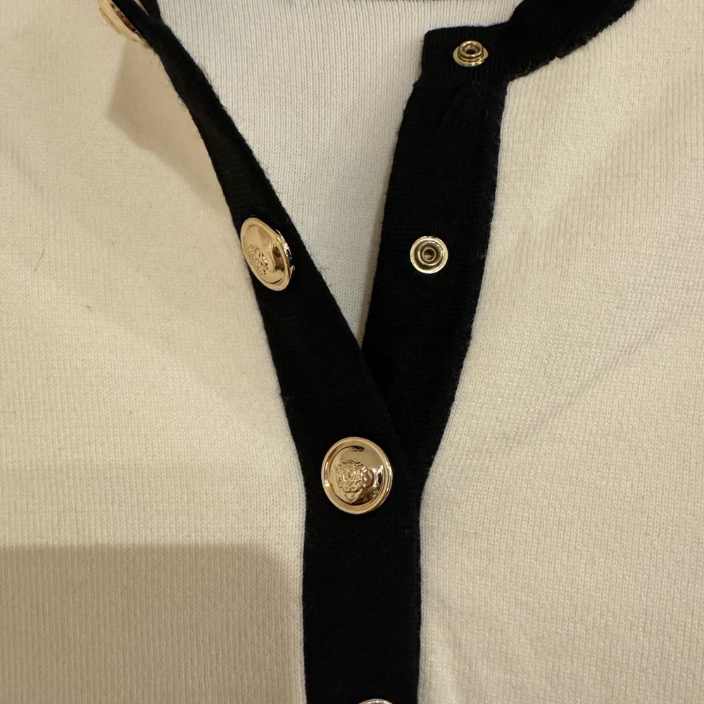 Sandro Cardigan | Contrast Trim | Preppy Sweater | French Designer | NWOT | $370 - Picture 8 of 12